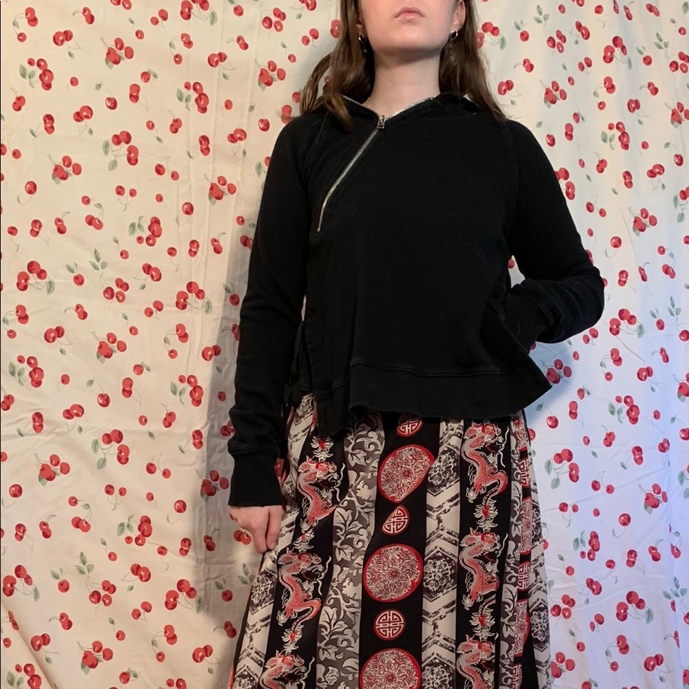 Cropped designer zipper sweatshirt